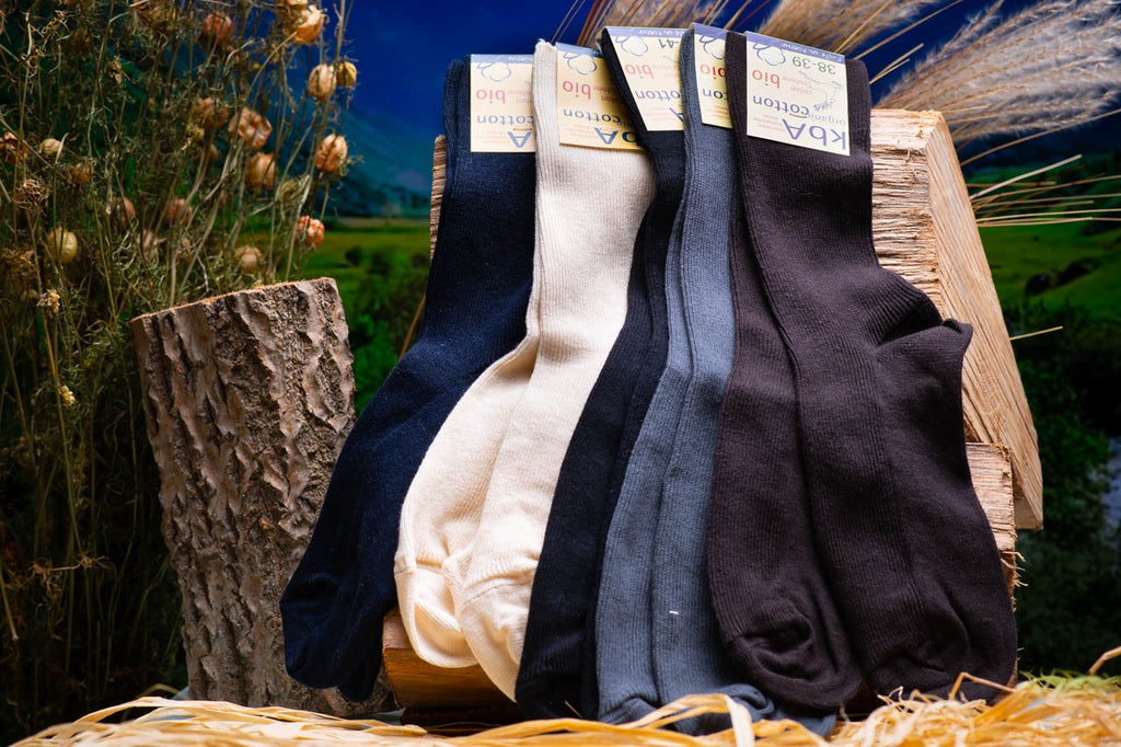 feingestrickte Baumwollsocke