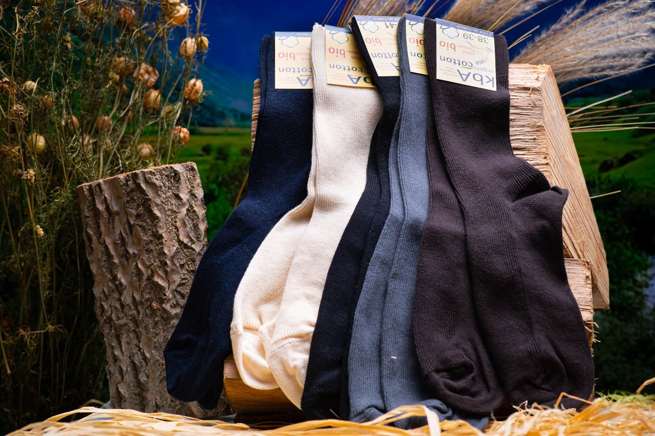 feingestrickte Baumwollsocke